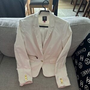 Vince Camuto Ivory Blazer with Gold Zipper and Button Accents Size 10